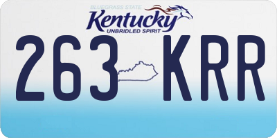 KY license plate 263KRR