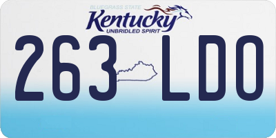 KY license plate 263LDO