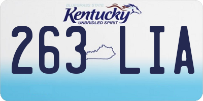 KY license plate 263LIA