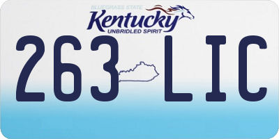 KY license plate 263LIC