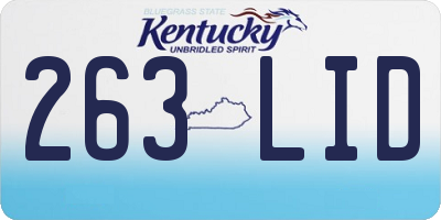 KY license plate 263LID