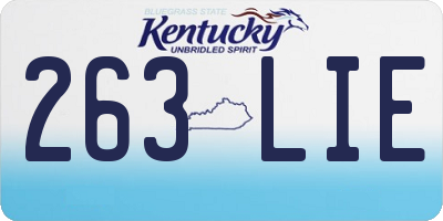 KY license plate 263LIE