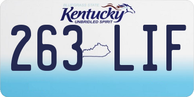 KY license plate 263LIF