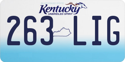 KY license plate 263LIG