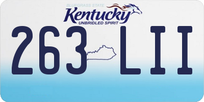 KY license plate 263LII