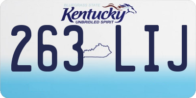 KY license plate 263LIJ