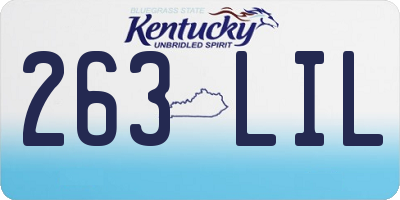 KY license plate 263LIL