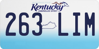 KY license plate 263LIM
