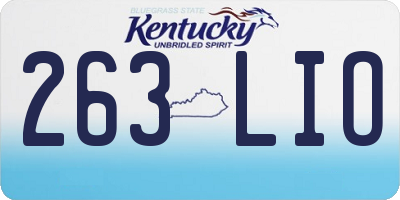 KY license plate 263LIO