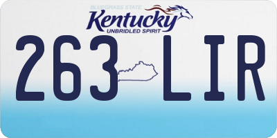 KY license plate 263LIR