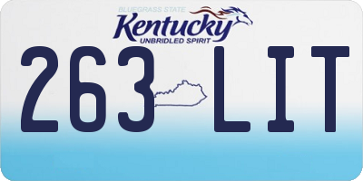 KY license plate 263LIT