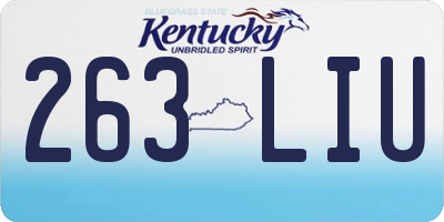 KY license plate 263LIU