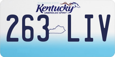 KY license plate 263LIV