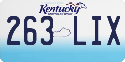 KY license plate 263LIX