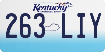KY license plate 263LIY
