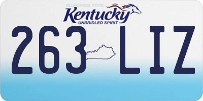 KY license plate 263LIZ