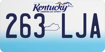 KY license plate 263LJA