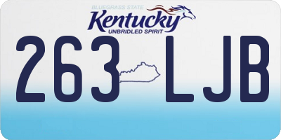 KY license plate 263LJB