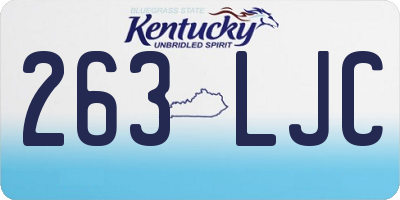 KY license plate 263LJC