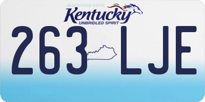 KY license plate 263LJE