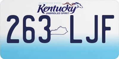 KY license plate 263LJF