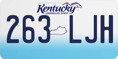 KY license plate 263LJH