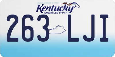 KY license plate 263LJI