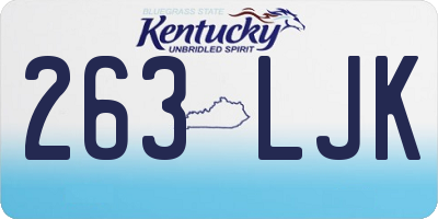 KY license plate 263LJK