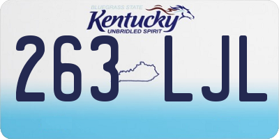 KY license plate 263LJL