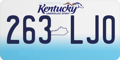 KY license plate 263LJO