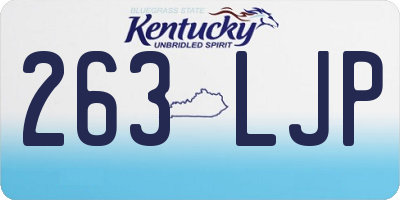 KY license plate 263LJP