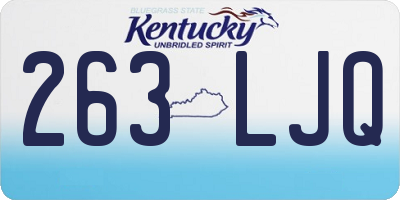 KY license plate 263LJQ