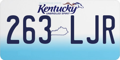 KY license plate 263LJR