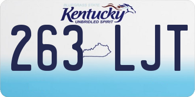 KY license plate 263LJT