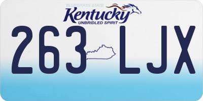 KY license plate 263LJX