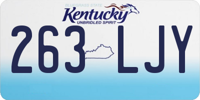 KY license plate 263LJY