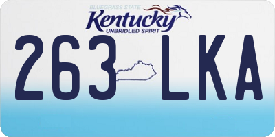 KY license plate 263LKA