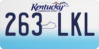 KY license plate 263LKL