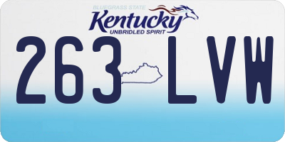 KY license plate 263LVW