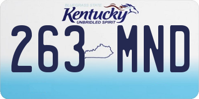 KY license plate 263MND