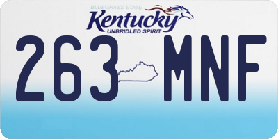 KY license plate 263MNF