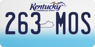 KY license plate 263MOS
