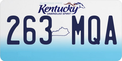 KY license plate 263MQA