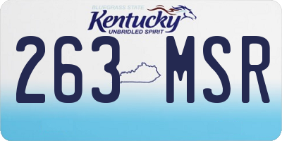 KY license plate 263MSR