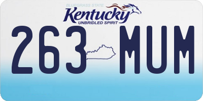 KY license plate 263MUM