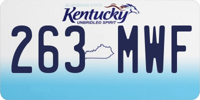 KY license plate 263MWF