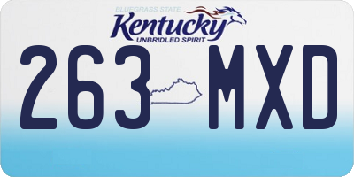 KY license plate 263MXD