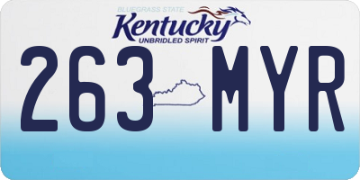 KY license plate 263MYR