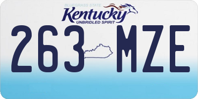 KY license plate 263MZE