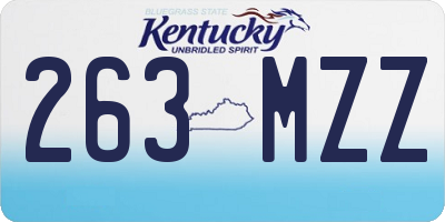 KY license plate 263MZZ